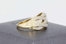 Gevlochten 14 karaat diamantring - 18,7 mm