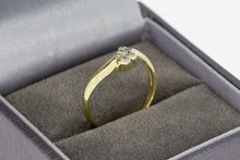 14 karaat goud zirkonia ring - 16,1 mm