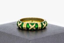18 Karaat gouden Emaille ring - 18,6 mm