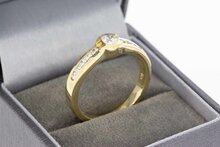 14 karaat geelgoud Zirkonia ring - 19,8 mm