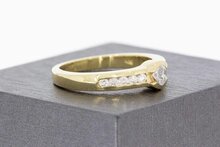 14 karaat geelgoud Zirkonia ring - 19,8 mm