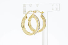 14 karaat Creolen met Zirkonia - 2,2 cm