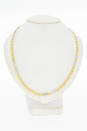 Bicolor 14 Karaat Anker ketting - 55,8 cm