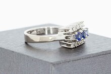 18 Karaat Diamant en Saffierring - 17,5 mm