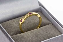 Robijn ring met Diamant 18 Karaat - 16,8 mm