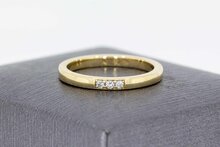14 Karaat gouden Diamant Aanschuifring - 16,5 mm