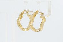 Wokkel creolen goud 14 Karaat - 1,4 cm