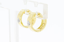 14 Karaat gouden klap diamant Creolen - 1,4 cm