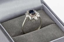 14 Karaat Saffier ring met Diamant - 15,2 mm