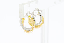 14 Karaat bicolor gouden Creolen - 1,3 cm