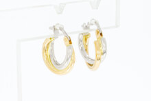 14 Karaat bicolor gouden Creolen - 1,3 cm