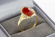 14 Karaat Vintage Carneool ring - 18 mm