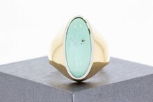 Vintage 18 Karaat Turkoois ring - 20,7 mm