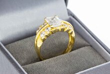 14 Karaat ring met Zirkonia - 17,8 mm