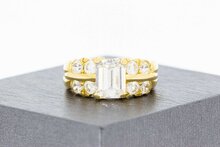 14 Karaat ring met Zirkonia - 17,8 mm