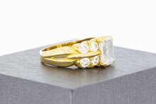 14 Karaat ring met Zirkonia - 17,8 mm