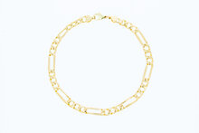 14 Karaat Figaro goude armband - 22,3 cm