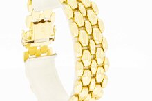 14 Karaat gouden brede Tank armband - 19,1 cm