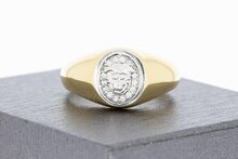 14 Karaat gouden bicolor ring - 18,7 mm
