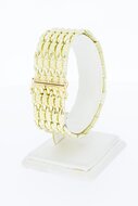 Brede 14 karaat Staafjes armband - 19,8 cm