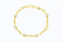 Bicolor 18 Karaat Anker- armband - 19,1 cm