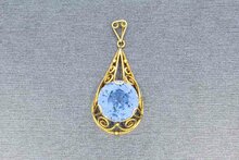 14 Karaat gouden Aquamarijn hanger