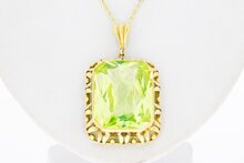 14 Karaat gouden hanger met Beryl