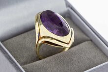 Amethistring 14 Karaat goud - 17,2 mm