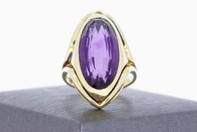 Amethistring 14 Karaat goud - 17,2 mm