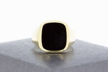 Onyx Pinkring 14 karaat goud - 16,3 mm
