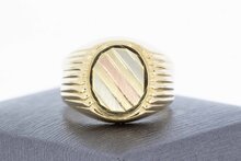 14 karaat gouden tricolor ring - 20,8 mm