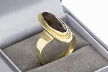 Vintage 14 Karaat Rookkwarts ring - 18,5