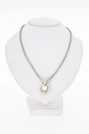 14 Karaat Parel Collier met diamant - 45 cm
