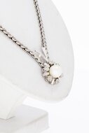 14 Karaat Parel Collier met diamant - 45 cm