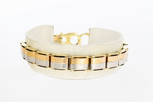 14 Karaat bicolor Plaatjes armband - 19,2 cm
