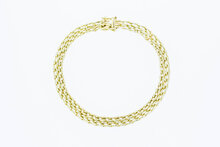 14 Karaat gouden Staafjes armband - 20,4 cm