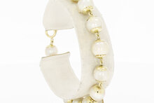 14 Karaat geel gouden Parelarmband - 19 cm