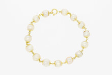 14 Karaat geel gouden Parelarmband - 19 cm