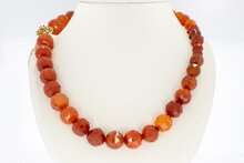 Carneolen ketting met gouden sluiting - 51 cm