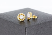 14 karaat gouden Parel oorknoppen - 0,7 cm