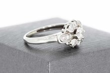 14 karaat witgouden diamantring - 17,2 mm