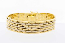 Brede Tank armband 18 karaat goud - 20 cm