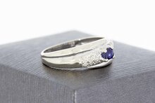 18 Karaat Saffierring met Diamant - 18,6