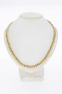 Gourmet- ketting 14 Karaat bicolor goud  - 61 cm