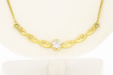 8 karaat Kettingje met Zirkonia hanger - 50 cm