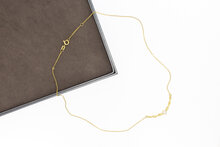 8 karaat Kettingje met Zirkonia hanger - 50 cm