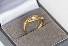 8 karaat Slagring met Zirkonia - 16,8 mm