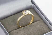 14 Karaat gouden Zirkonia ring - 15,5 mm