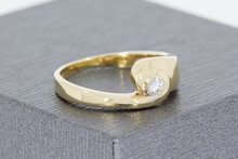 14 Karaat gouden Zirkonia ring - 15,5 mm