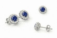 Halo oorstekers met saffier en diamant laten maken | ANRO Juweliers